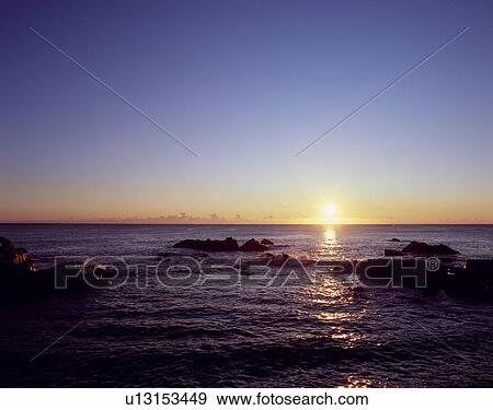 Stock Photo - Rising Sun, Choshi, Chiba, Japan. Fotosearch
