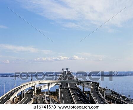 Tokyo Wan Aqua Line Expressway, Kisarazu, Chiba, Japan View Large Photo Image Stock Photo - Tokyo Wan Aqua Line Expressway, Kisarazu, Chiba, Japan. Fotosearch