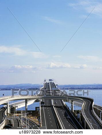 Tokyo Wan Aqua Line Expressway, Kisarazu, Chiba, Japan View Large Photo Image Stock Photo - Tokyo Wan Aqua Line Expressway, Kisarazu, Chiba, Japan. Fotosearch