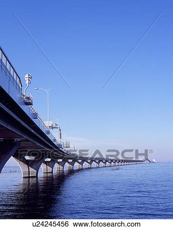 Stock Photograph - Tokyo Wan Aqua Line Expressway, Kisarazu, Chiba, Japan. Fotosearch