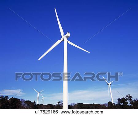 Stock Photograph - Wind Power Generation, Choshi, Chiba, Japan. Fotosearch