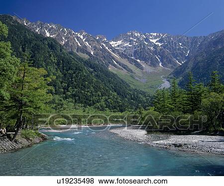 Stock Photo - Azusa River, Matsumoto, Nagano, Japan. Fotosearch