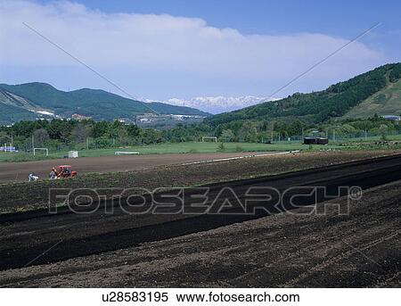 Stock Photography - Farmland, Ueda, Nagano, Japan. Fotosearch