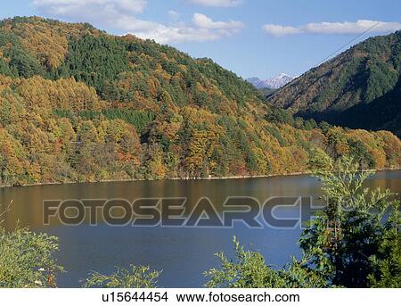 Picture - Lake Ontake, Otaki, Nagano, Japan. Fotosearch
