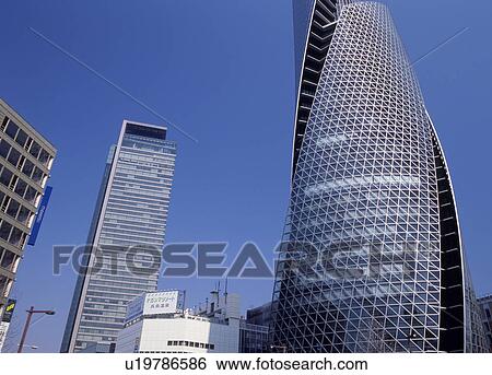 Stock Photograph - Mode Gakuen Spiral Towers And Midland Square, Nagoya, Aichi, Japan. Fotosearch