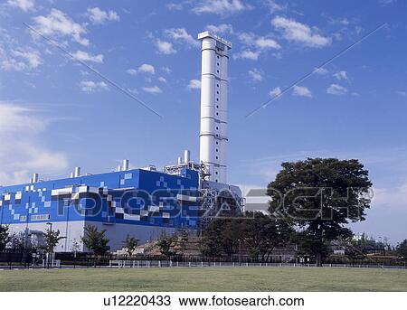 Stock Image - Shin Nagoya Thermal Power Station, Nagoya, Aichi, Japan. Fotosearch