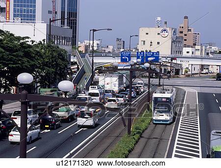 Tram, Toyohashi, Aichi, Japan View Large Photo Image Stock Image - Tram, Toyohashi, Aichi, Japan. Fotosearch