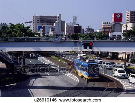 Stock Photograph - Tram, Toyohashi, Aichi, Japan. Fotosearch