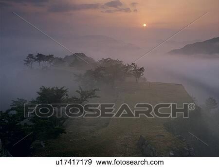 Stock Photo - Takeda Castle, Asago, Hyogo, Japan. Fotosearch
