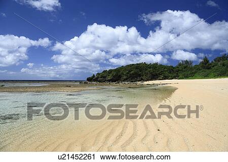 Stock Image - Beach, Iriomote Island, Taketomi, Okinawa, Japan. Fotosearch