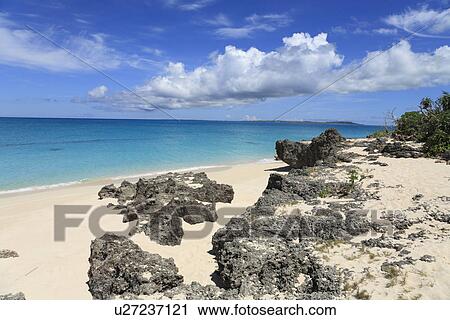 Stock Image - Nagamahama, Kurima Island, Miyakojima, Okinawa, Japan. Fotosearch