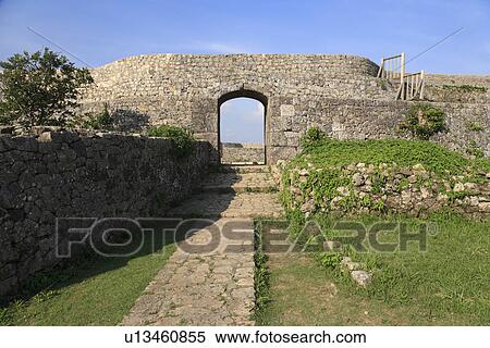 Stock Photography - Nakagusuku Castle, Nakagusuku, Okinawa, Japan. Fotosearch