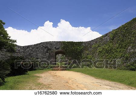 Stock Image - Zakimi Castle, Yomitan, Okinawa, Japan. Fotosearch