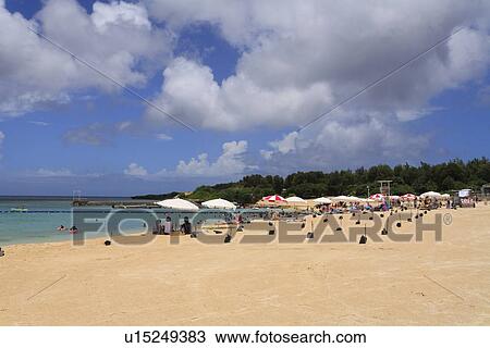 Stock Image - Zanpa Beach, Yomitan, Okinawa, Japan. Fotosearch