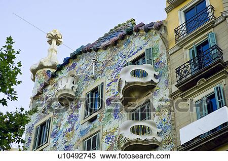 Spain, Catalonia, Barcelona, Casa Batllo View Large Photo Image Stock Image - Spain, Catalonia, Barcelona, Casa Batllo. Fotosearch