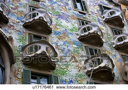 Stock Image - Spain, Catalonia, Barcelona, Casa Batllo. Fotosearch