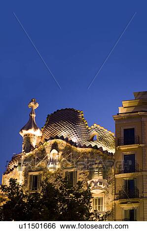 Stock Photograph - Spain, Catalonia, Barcelona, Casa Batllo. Fotosearch