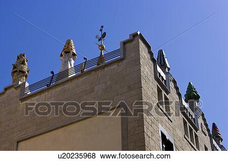 Spain, Catalonia, Barcelona, Palau Guell View Large Photo Image Stock Photo - Spain, Catalonia, Barcelona, Palau Guell. Fotosearch