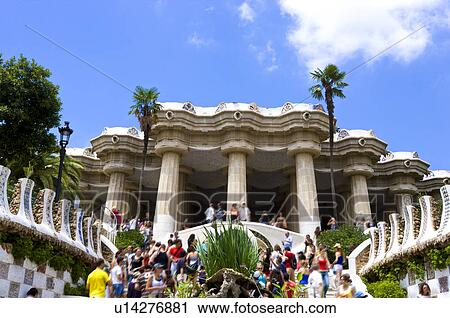 Spain, Catalonia, Barcelona, Parc Guell View Large Photo Image Stock Image - Spain, Catalonia, Barcelona, Parc Guell. Fotosearch