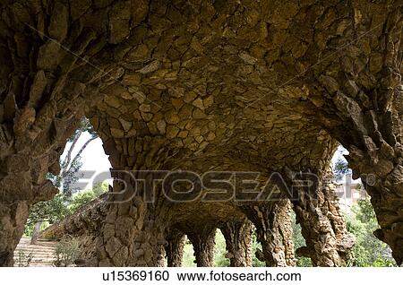 Stock Image - Spain, Catalonia, Barcelona, Parc Guell. Fotosearch