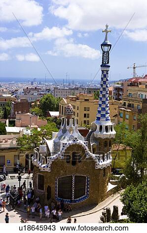 Stock Image - Spain, Catalonia, Barcelona, Parc Guell. Fotosearch