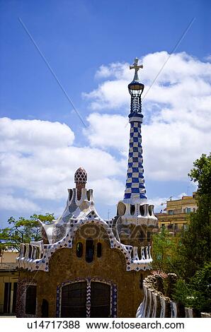 Spain, Catalonia, Barcelona, Parc Guell View Large Photo Image Stock Photo - Spain, Catalonia, Barcelona, Parc Guell. Fotosearch
