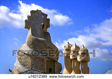 Spain, Catalonia, Barcelona, Parc Guell View Large Photo Image Stock Photo - Spain, Catalonia, Barcelona, Parc Guell. Fotosearch