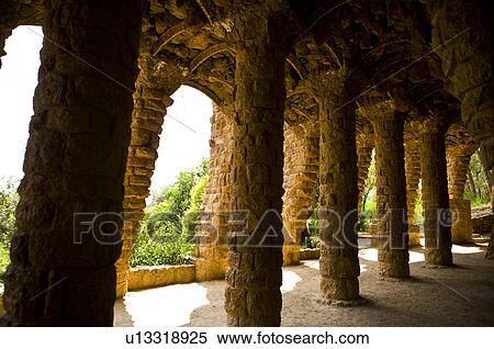 Stock Photography - Spain, Catalonia, Barcelona, Parc Guell. Fotosearch