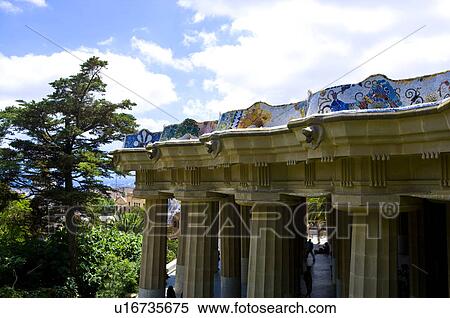 Spain, Catalonia, Barcelona, Parc Guell View Large Photo Image Stock Photography - Spain, Catalonia, Barcelona, Parc Guell. Fotosearch