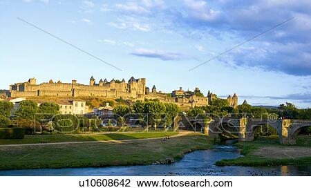 France, Languedoc, Carcassonne, Castle walls View Large Photo Image Stock Image - France, Languedoc, Carcassonne, Castle walls. Fotosearch