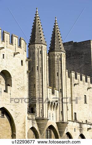 France, Provence, Avignon, Pope's Palace View Large Photo Image Stock Photo - France, Provence, Avignon, Pope's Palace. Fotosearch