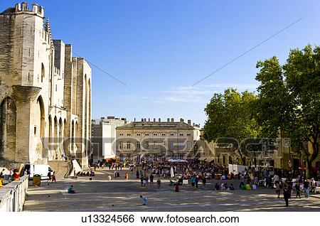 Stock Photograph - France, Provence, Avignon, Pope's Palace. Fotosearch