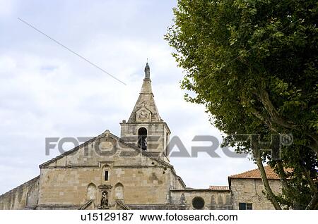Stock Photo - Church in Arles, Provence-Alpes-Cote d'Azur, France. Fotosearch