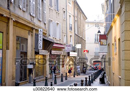 Stock Image - City View in Aix-en-Provence, Provence-Alpes-Cote d'Azur, France. Fotosearch