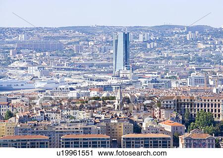 Stock Image - City View in Marseille, Provence-Alpes-Cote d'Azur, France. Fotosearch