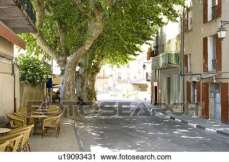 Stock Image - City View in Plateau De Valensole, Provence-Alpes-Cote d'Azur, France. Fotosearch