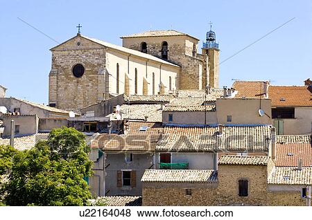 Stock Photo - City View in Plateau De Valensole, Provence-Alpes-Cote d'Azur, France. Fotosearch