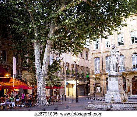 Stock Photography - Cours Mirabeau in Aix-en-Provence, Provence-Alpes-Cote d'Azur, France. Fotosearch