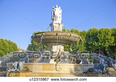 Fontaine de la Rotonde in Aix-en-Provence, Provence-Alpes-Cote d'Azur, France View Large Photo Image Stock Photo - Fontaine de la Rotonde in Aix-en-Provence, Provence-Alpes-Cote d'Azur, France. Fotosearch