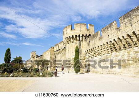 Fortified Wall in Avignon, Provence-Alpes-Cote d'Azur, France View Large Photo Image Stock Image - Fortified Wall in Avignon, Provence-Alpes-Cote d'Azur, France. Fotosearch
