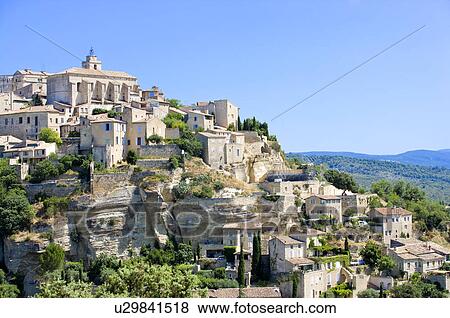 Stock Photo - Gordes, Vaucluse, Provence, France. Fotosearch