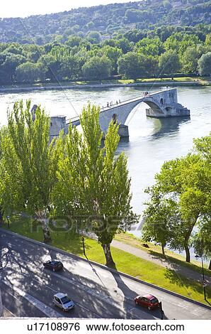 Stock Photograph - Pont Saint-Benezet in Avignon, Provence-Alpes-Cote d'Azur, France. Fotosearch