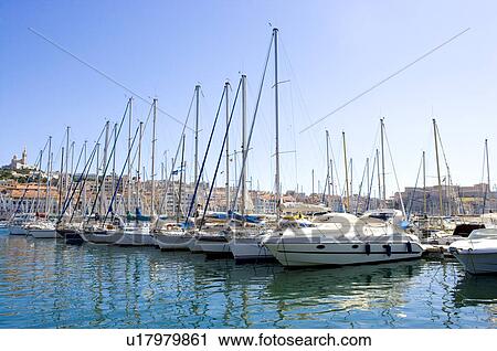 Stock Image - Vieux Port in Marseille, Provence-Alpes-Cote d'Azur, France. Fotosearch