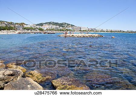 Beach and Coastline in Cannes, Provence-Alpes-Cote d'Azur, France, Europe View Large Photo Image Stock Photograph - Beach and Coastline in Cannes, Provence-Alpes-Cote d'Azur, France, Europe. Fotosearch
