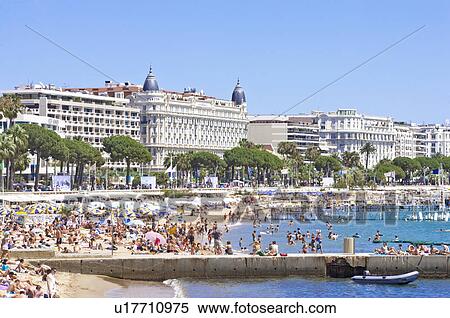 Stock Photography - Beach and Coastline in Cannes, Provence-Alpes-Cote d'Azur, France, Europe. Fotosearch