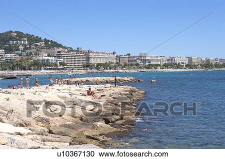 Stock Image - Beach, Cannes, Provence-Alpes-Cote d'Azur, France, Europe. Fotosearch