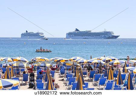 Stock Image - Beach, Cannes, Provence-Alpes-Cote d'Azur, France, Europe. Fotosearch