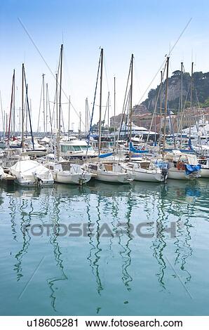 Fishing boats docked at a harbor, Nice, French Riviera, France, Europe View Large Photo Image Stock Image - Fishing boats docked at a harbor, Nice, French Riviera, France, Europe. Fotosearch