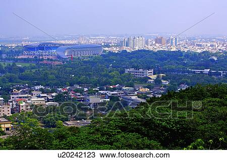 Stock Image - Taiwan, Kaohsiung, aerial view. Fotosearch