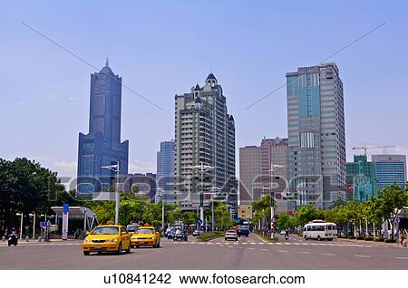 Stock Image - Taiwan, Kaohsiung city view. Fotosearch
